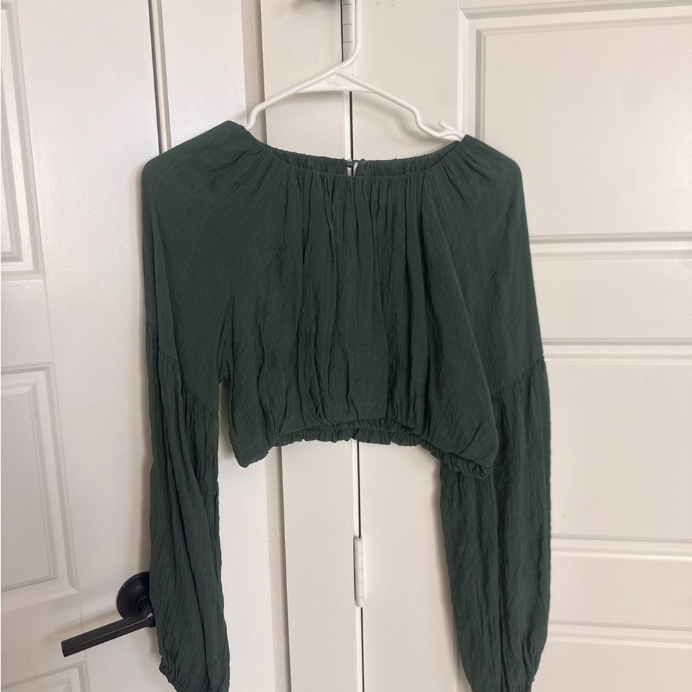 Emory Park Forest Green Crop Top